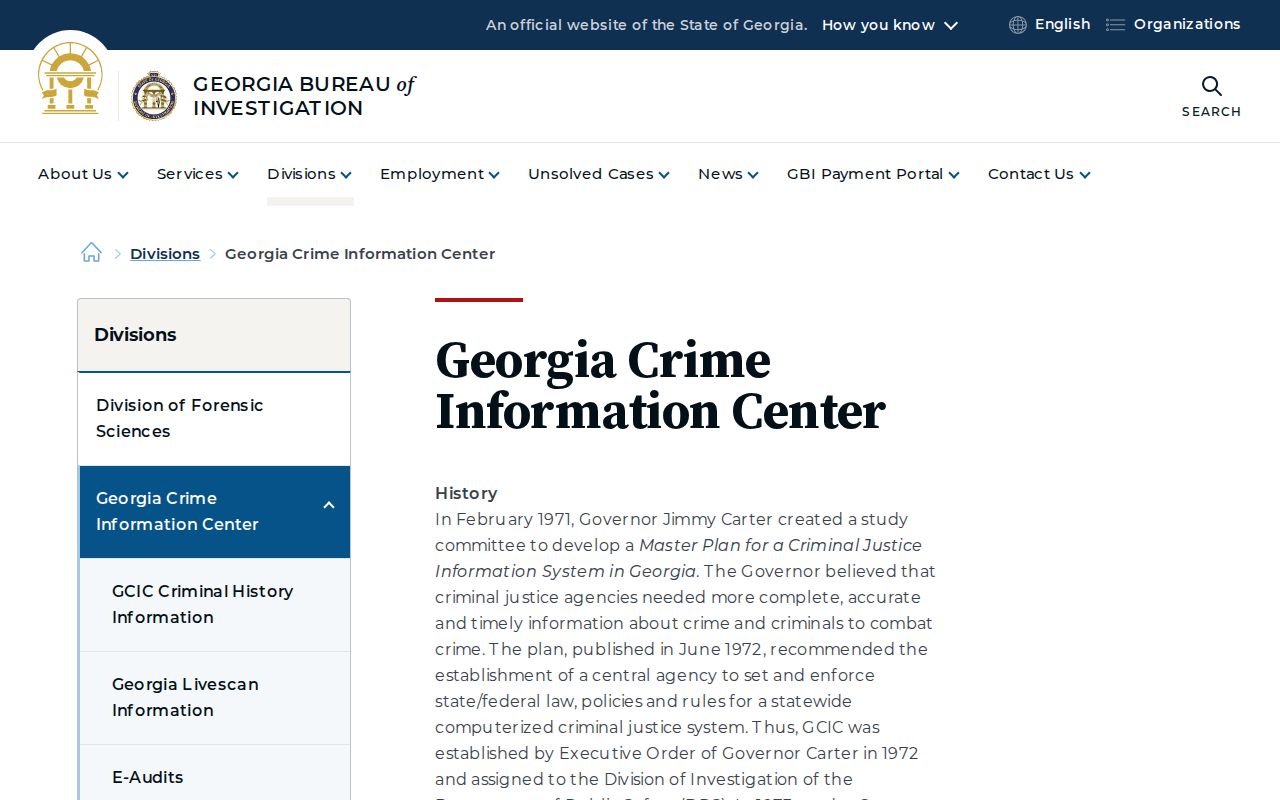 GBI Georgia Crime Information Center for Berrien County criminal history