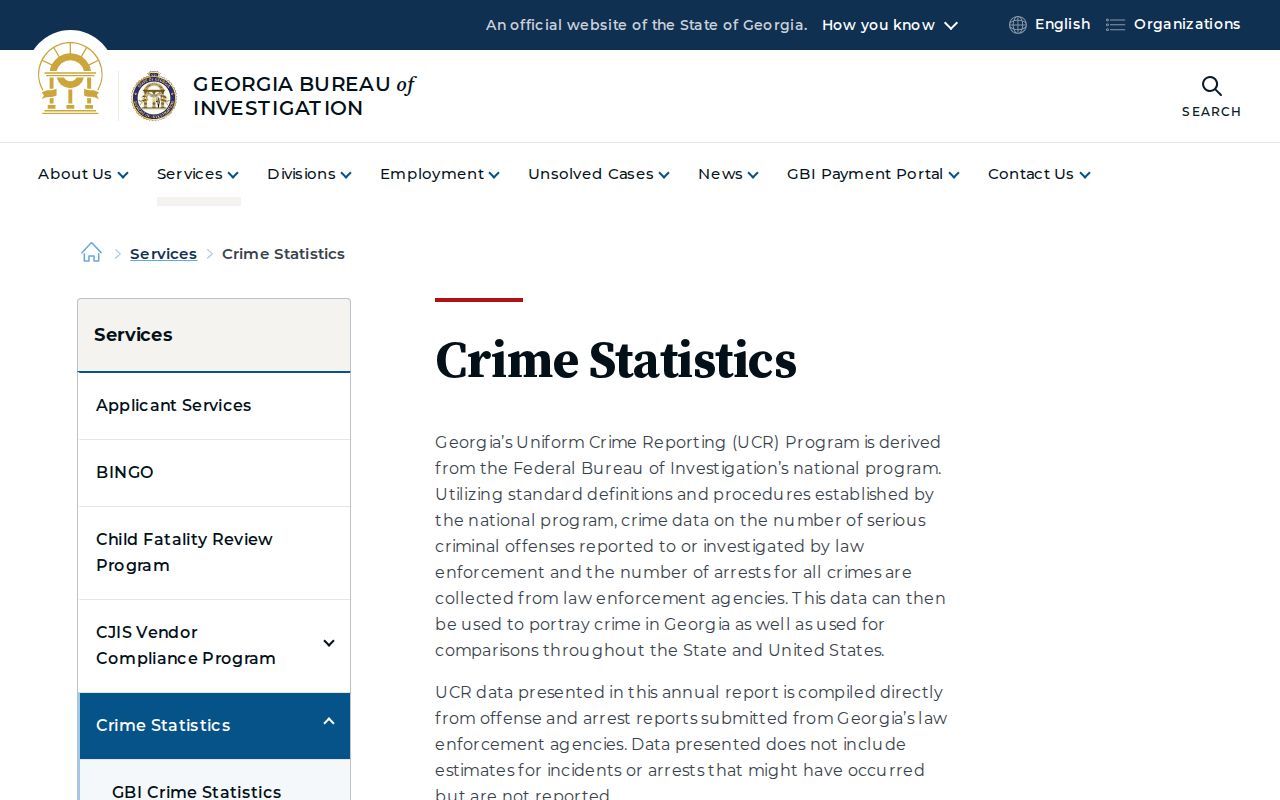 GBI crime statistics for Berrien County criminal record context