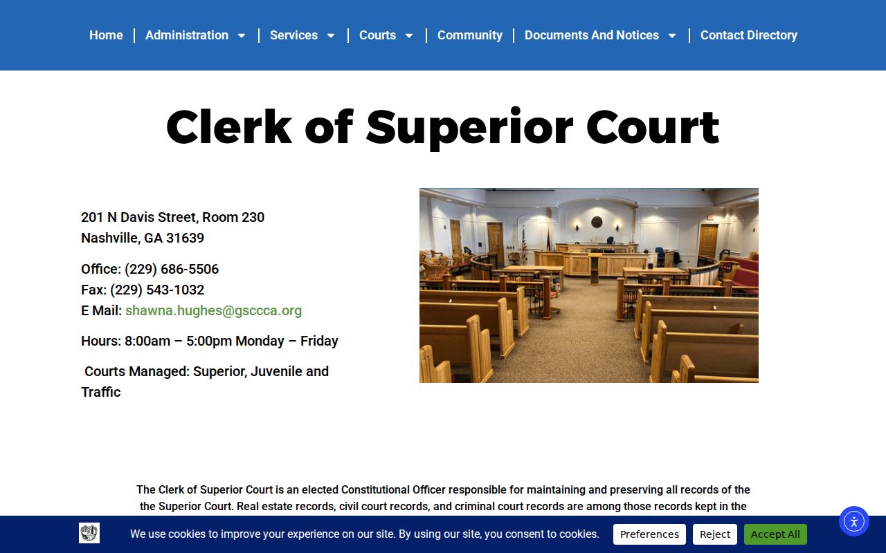Berrien County criminal court case clerk office page