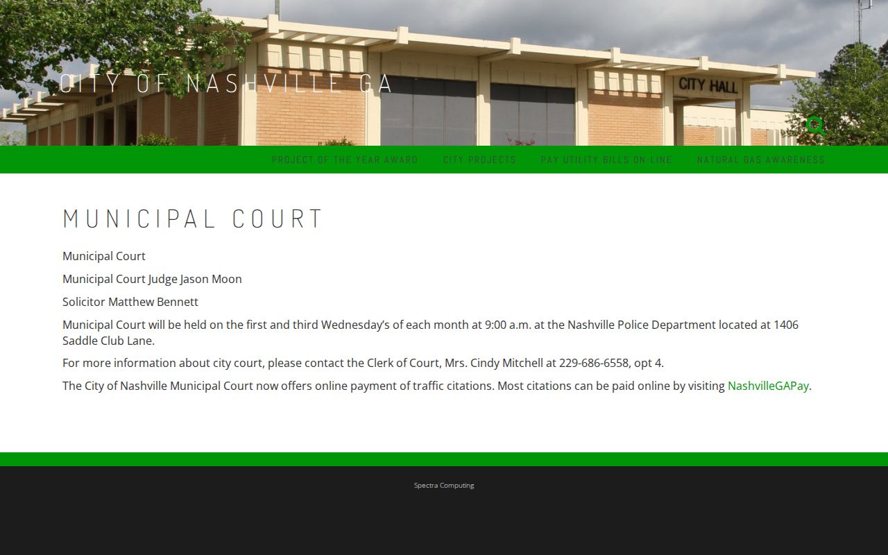 Berrien County criminal court cases at Nashville Municipal Court