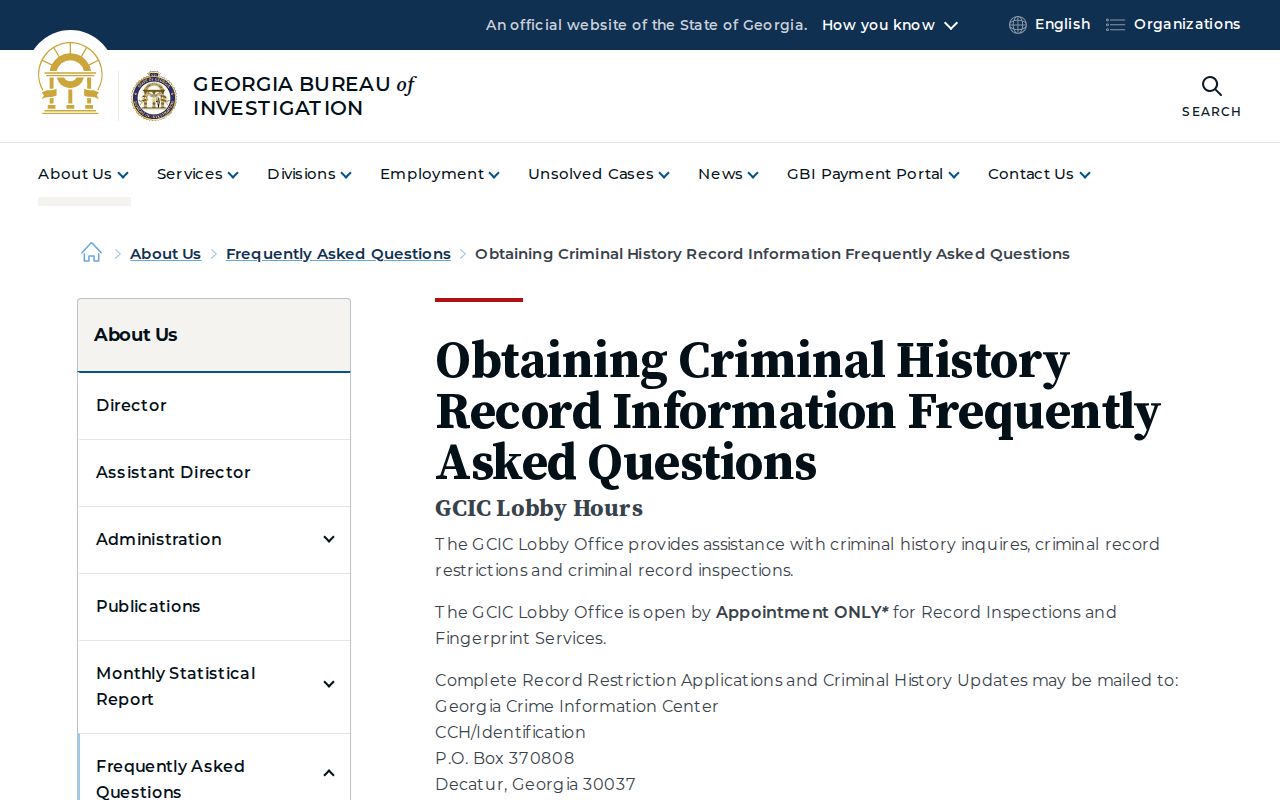 GBI guidance for missing Enigma criminal records